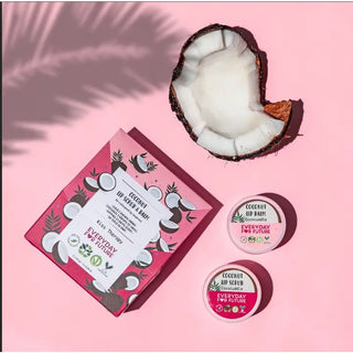 Coconut Lip Scrub & Lip Balm Kit, Moisturizing Lip Treatment